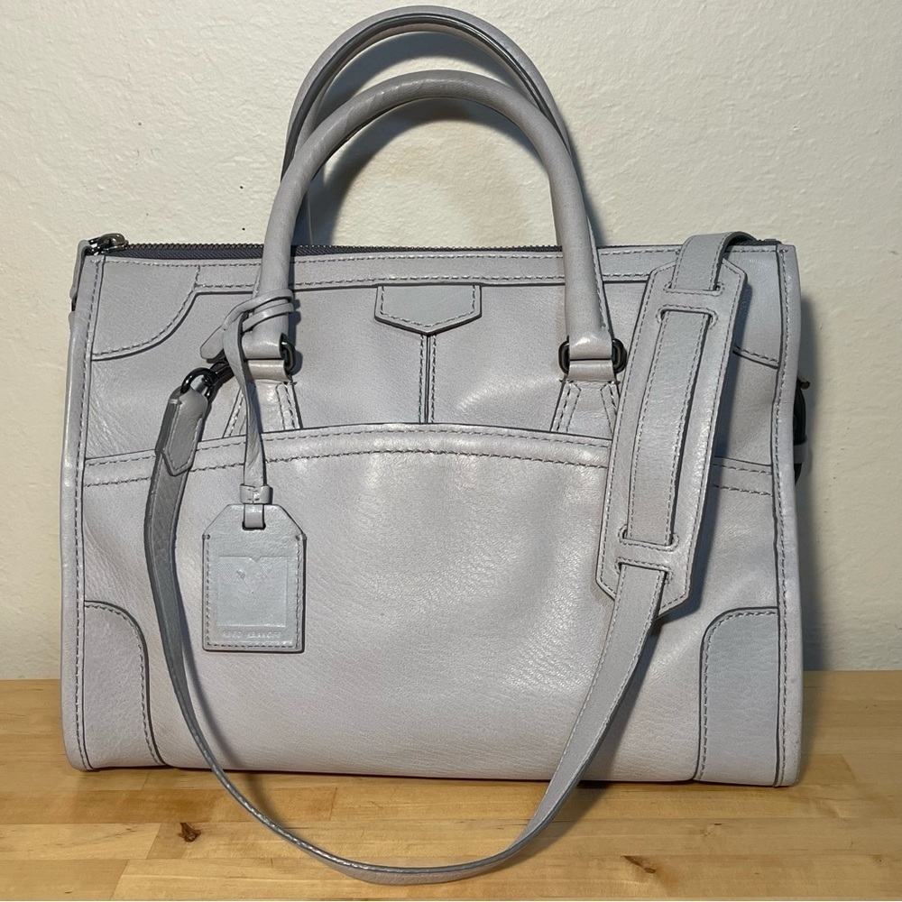Reed Krakoff Gray Napa Pebbled Leather Satchel | Luxury Crossbody Bag